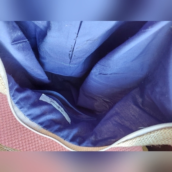 Vintage "Original by Fifie" Burlap Sack Hobo Tote Bag - Picture 6 of 12